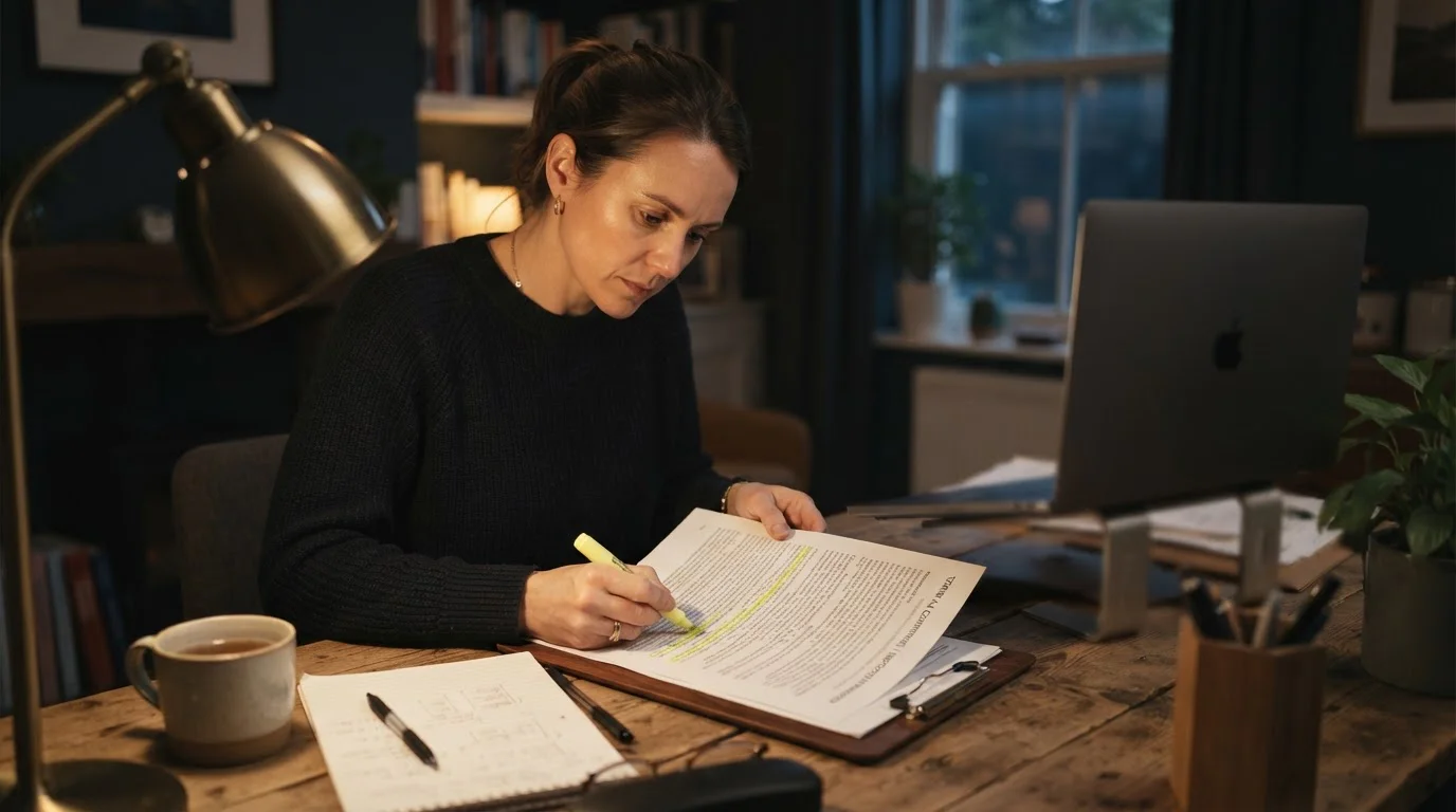 Persona leyendo las condiciones del bono de bienvenida y el requisito de apuesta