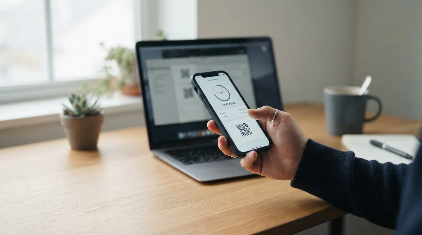 Mano sujetando un teléfono con una app de pago para un depósito mínimo bajo en un casino de España