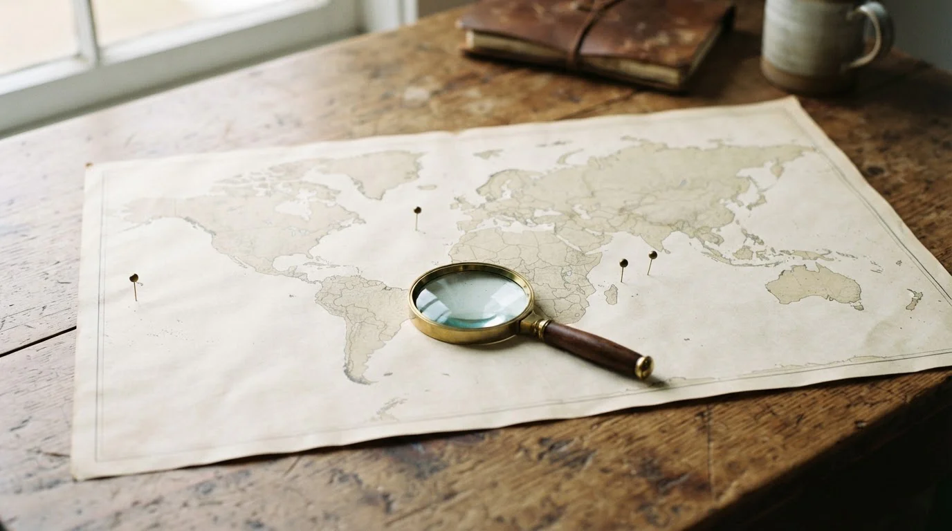 Mapa con rutas internacionales que representan licencias de casino offshore