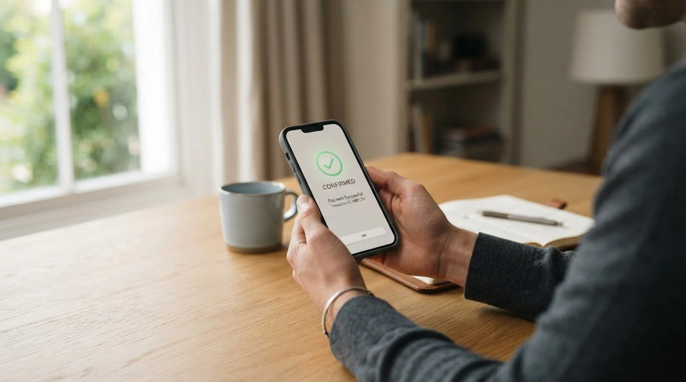 Jugador usando Apple Pay en el iPhone para depositar en un casino online con licencia en España