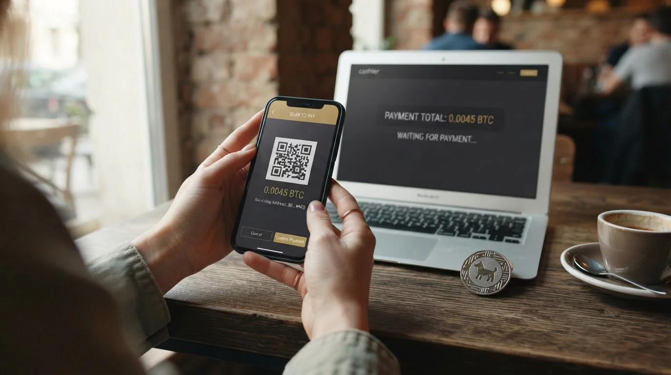 Persona depositando dogecoin en un casino online desde el monedero
