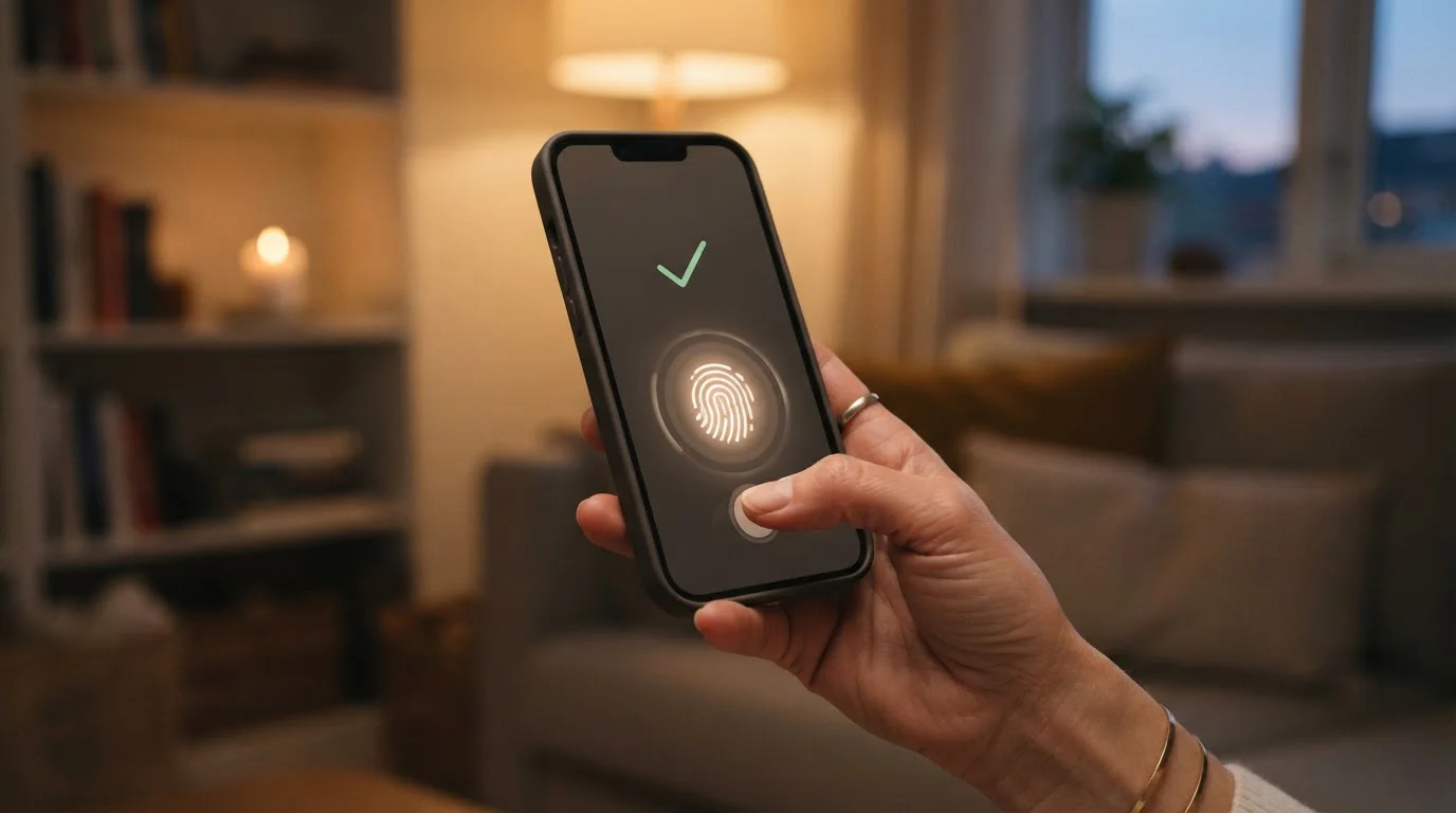 Jugador confirmando un pago con Trustly desde la aplicación bancaria del móvil con biometría